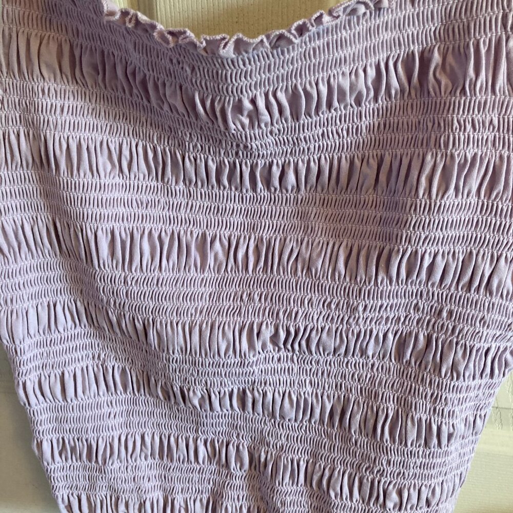 Women H&M Smocked Tank Top Size Large Lavender - Picture 3 of 5